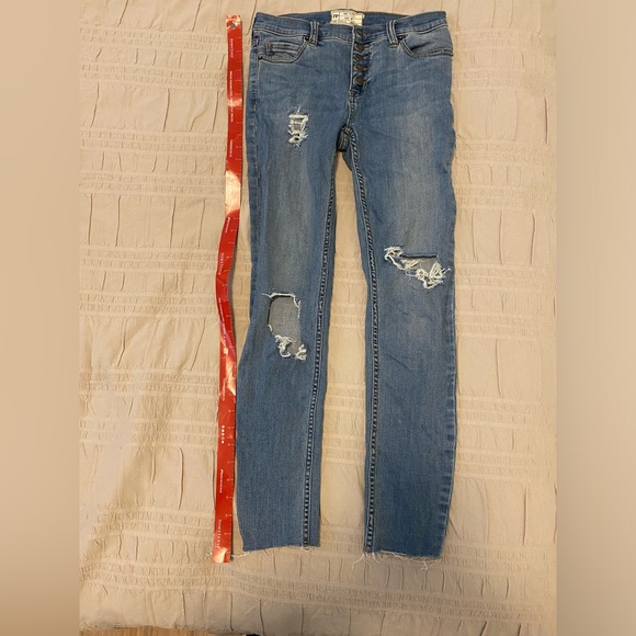 Free People distress stretch skinny jeans size 26 - Picture 8 of 11